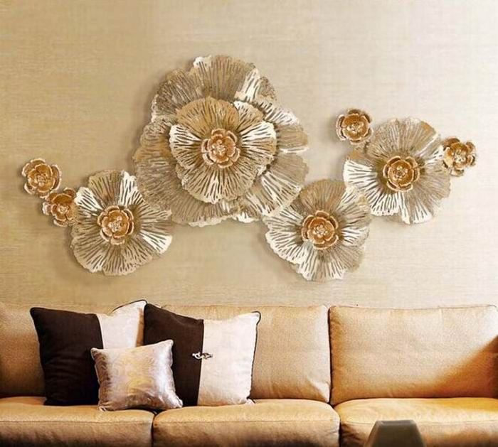 金属镂空花朵墙壁软装饰品 欧式铁艺壁饰 创意家居壁挂墙饰