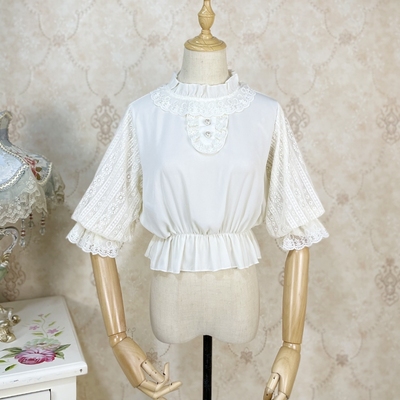 taobao agent Summer shiffon shirt, Lolita style, with short sleeve