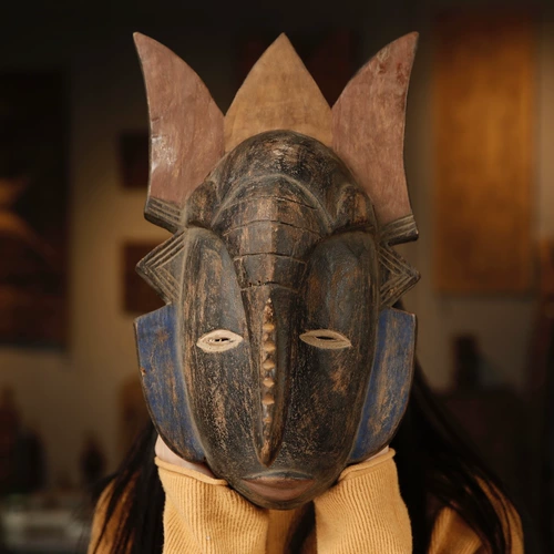 Африканская маска для каркаса дерева, носорог птичья птица животного дома мягкая мебель