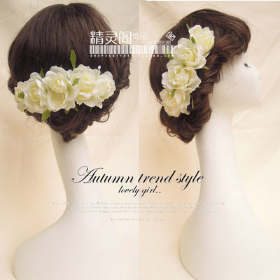 taobao agent Genuine design elegant hair accessory for bride, french style, flowered