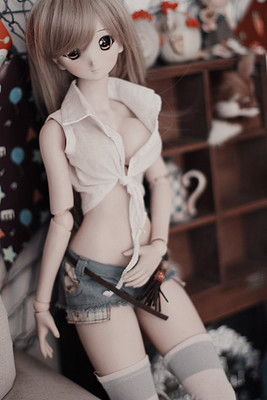 taobao agent [Endless] BJD/SD/3 points 4 points DDL/M/DY exposed chest shirt super short denim shorts hot pants doll