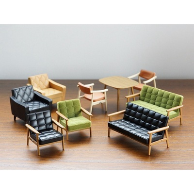 taobao agent Kenelephant gashapon KARIMOKU 60 mini retro furniture sofa tables and chairs miniature props doll matching