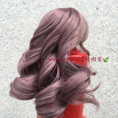 taobao agent Free shipping BJD BLYTHE Little cloth wigs 23468 points of chestnut brown carrot color oblique bangs curly hair