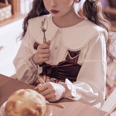 taobao agent Lolita sailor leads JK Rabbit Ear Ear, the long sleeves of Lolita shirt super sweet, versatile, cute, soft and comfortable