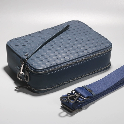 Сумка на одно плечо, плетеная сумка через плечо, мужская сумка с петлей на руку, из натуральной кожи