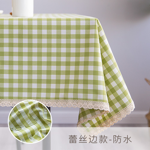 tablecloth cloth waterproof rectangular table cloth nordic ins fresh tea table table cloth green plaid student desk cloth