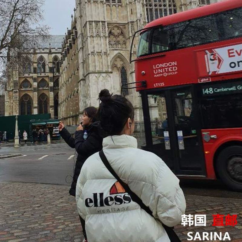 Корея SARINA покупка прямая ELLESSE счётчик подлинная оболочка крупная метка пух хлопок хлопок сервис для мужчин и женщин пар