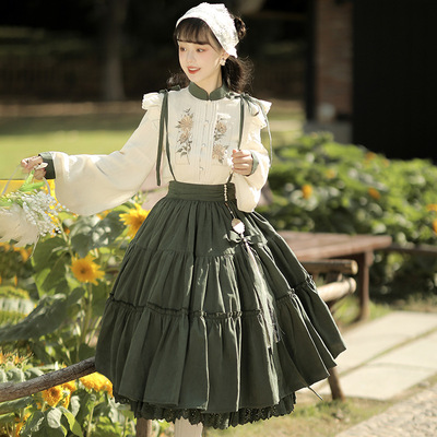 taobao agent Genuine retro suspenders, dress, Lolita style, Chinese style