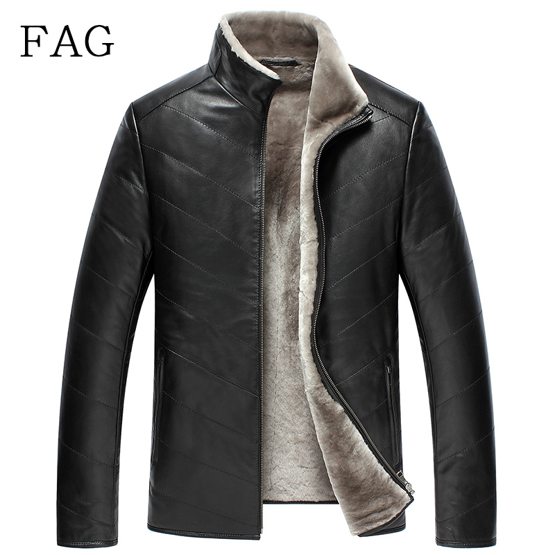 断码清仓皮毛一体男中年立领短款绵羊皮夹克冬季真皮皮衣男装外套