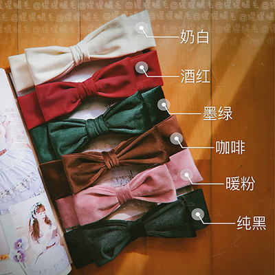 taobao agent +Orangutan+increase the bow lolita velvet double -layer KC hairpin broochbusbus bow