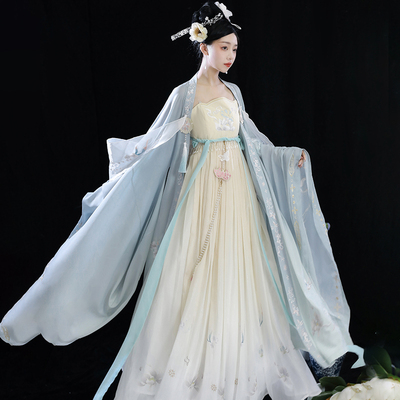 taobao agent Original Qiu Shui Fuyu Embroidery Hanfu Elements Female Tang Make Skin Skirt Breast Dress Putting on Big Sleeve Girl Spring and Autumn