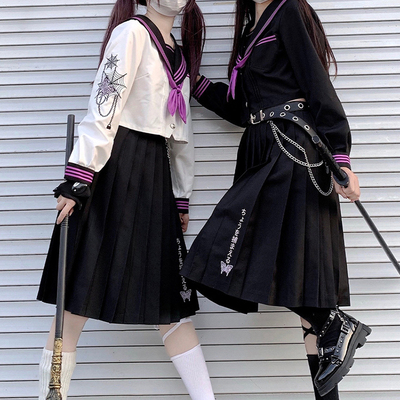 taobao agent Genuine Japanese school skirt, student pleated skirt, universal mini-skirt, autumn demi-season set