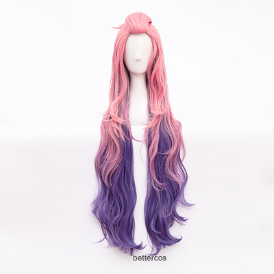 taobao agent Heroes, fuchsia purple wavy wig, gradient, curls, cosplay