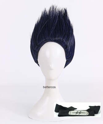 taobao agent Naruto wig Dried persimmon ghost hoshigaki kisame black punch cosplay cosplay fake hair