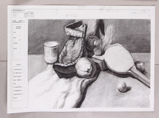 Контурный рисунок Эскиз натюрморт 4 ручная