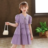 Летнее платье, юбка, летняя одежда, детский летний наряд маленькой принцессы, коллекция 2021, в западном стиле, детская одежда, цветочный принт