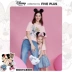 NĂM PLUS nữ váy mùa hè Disney Mickey chung áo thun ngắn tay nữ cha mẹ-con mặc mẹ và con gái trên cùng - Áo phông Áo phông