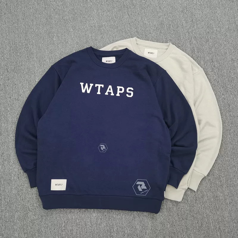 飘渺现货WTAPS ACADEMY SWEATER COPO字母套头圆领卫衣男毛圈22SS-Taobao