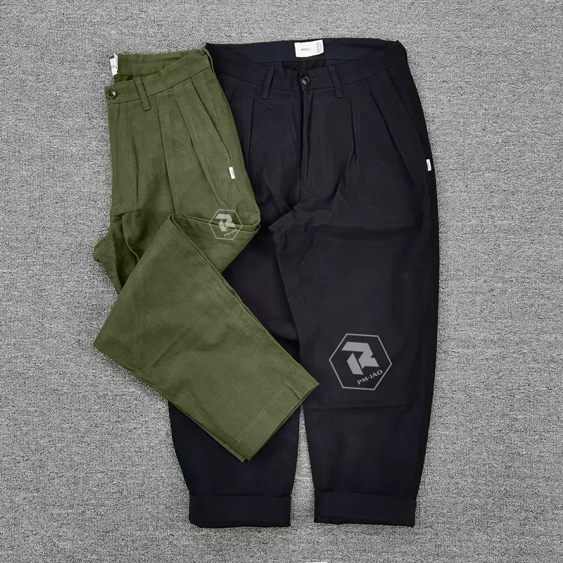 飘渺现货WTAPS TUCK 02 TROUSERS COTTON TWILL 宽松休闲裤男21SS-Taobao