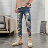Джинсы для отдыха, эластичные штаны, с вышивкой, коллекция 2023