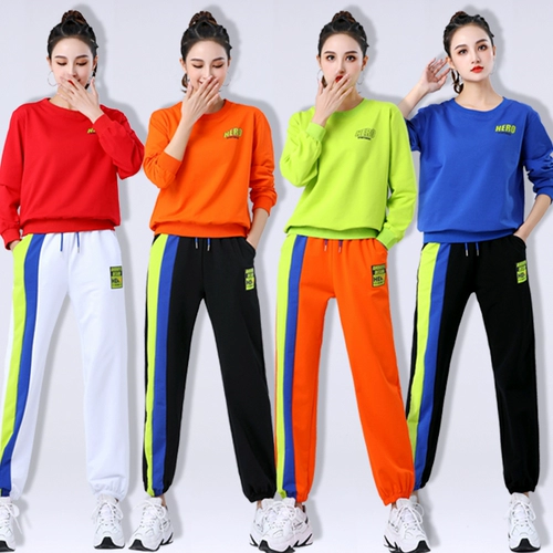 Осенний демисезонный спортивный костюм, модный танцующий лонгслив