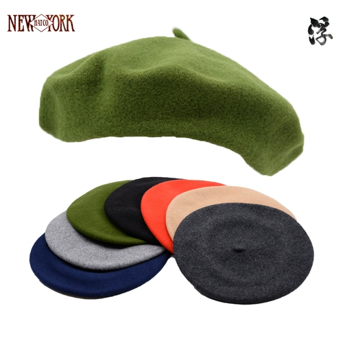 США нью -йоркская шляпа нью -йоркская шляпа ручной работы Berets Camel Camel Olive Green Multi -Color.