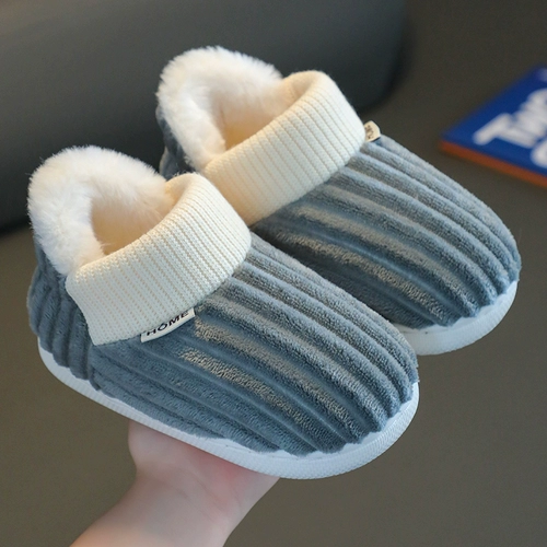 Детские зимние тапочки для мальчиков, детская удерживающая тепло обувь, семейный стиль