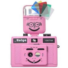 LOMO камера 创意相机holga135tim粉色半格双格一体机135胶卷相机15s四色闪灯