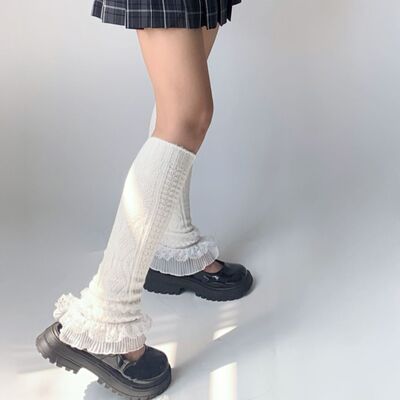 taobao agent Lace lace pile socks white knitted JK leg set hot girl black silk college Fengyuan Suya culture Lolita