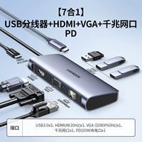 【7 -IN -1】 USB3.0x3+HDMI+VGA+Gigabit Network Port+PD
