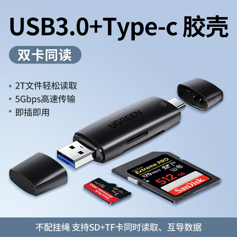 Картридер Green Link CM185 многофункциональный USB/Type-C для SD и TF карт