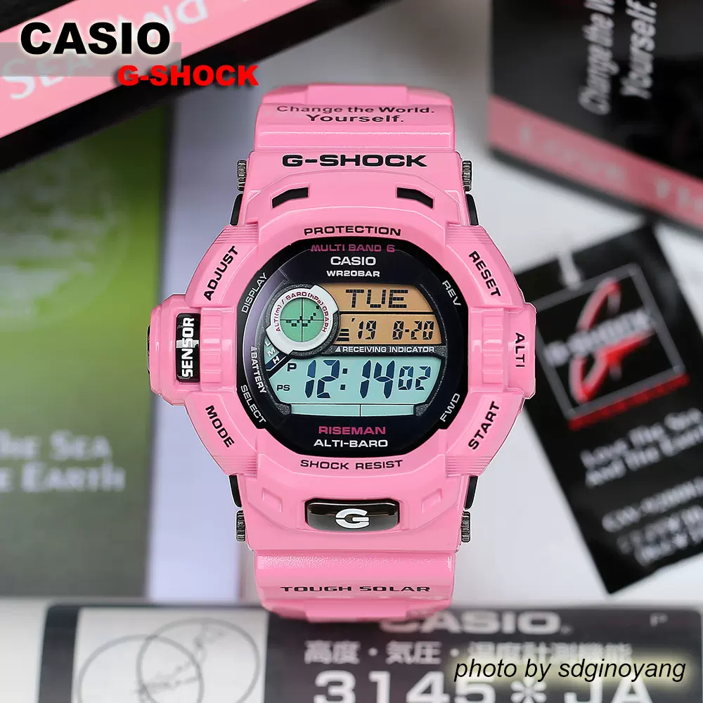 CASIO G-SHOCK GW-9200KJ-4JR 限定粉飞人爱护海洋地球全新现货-Taobao