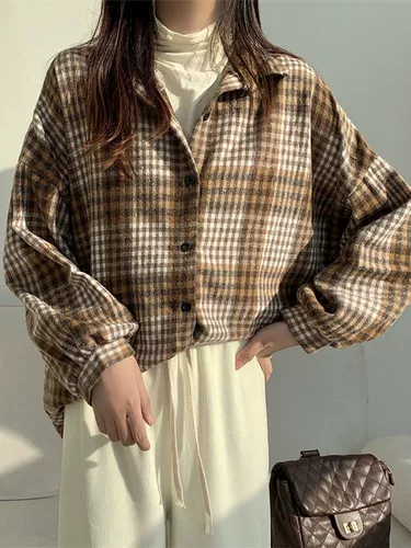 Сексуальная ретро рубашка, куртка, французский ретро стиль, оверсайз, увеличенная толщина