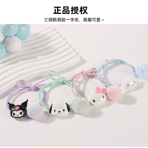 Hello kitty, мультяшная универсальная эластичная заколка для волос