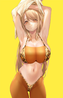taobao agent 【Move】Unioncreating leopard swimsuit POPQN original painting