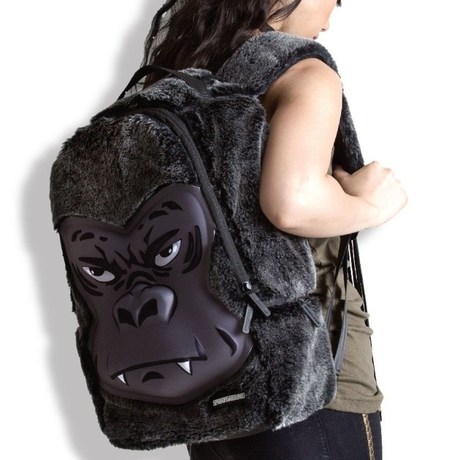 美国正品代购 sprayground 毛绒绒大猩猩双肩包 电脑包书包