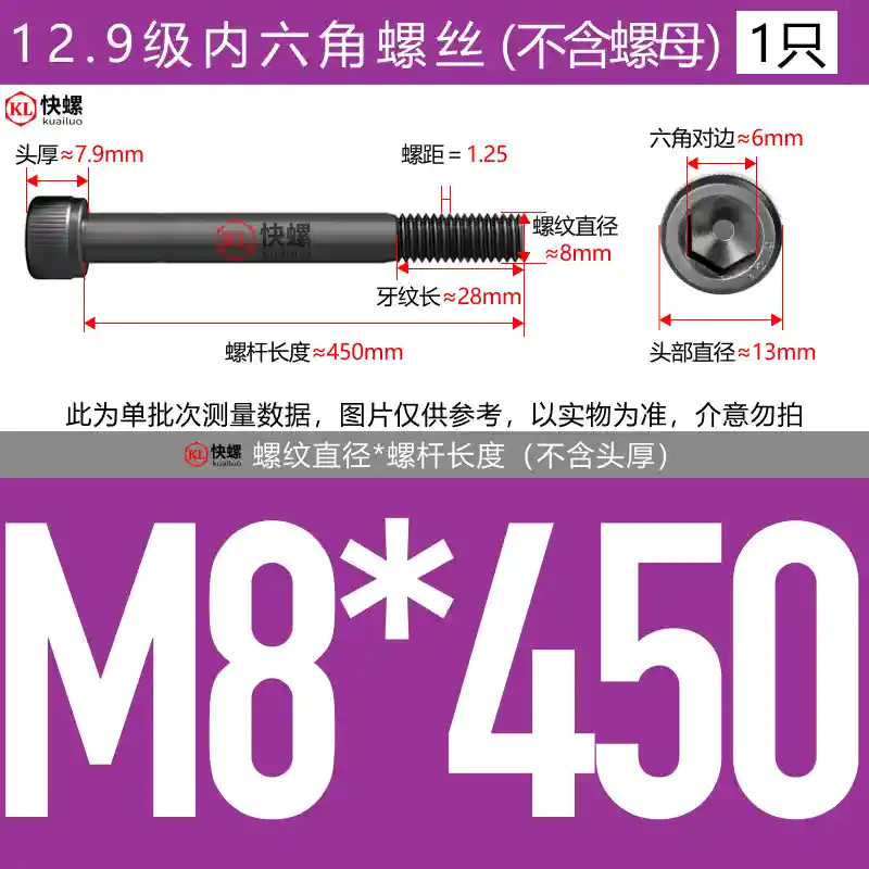 Vít lục giác mở rộng cấp 12.9 M4M5M6M8M10M12M14M16M24*100-400 bu lông đầu cốc