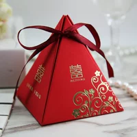 Клык xi dahong + винная красная лента - треугольная коробка