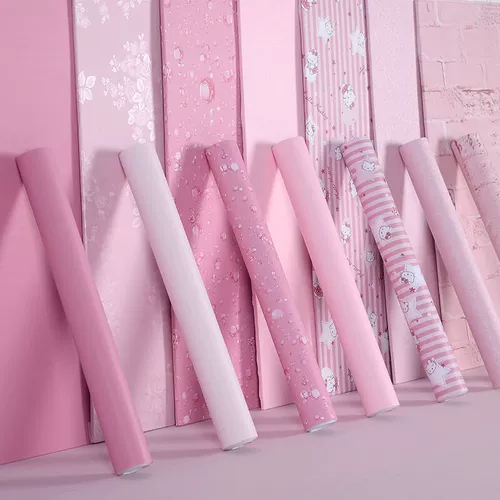 Розовые самоклеющиеся обои для спальни, водонепроницаемая мебель на стену, наклейка