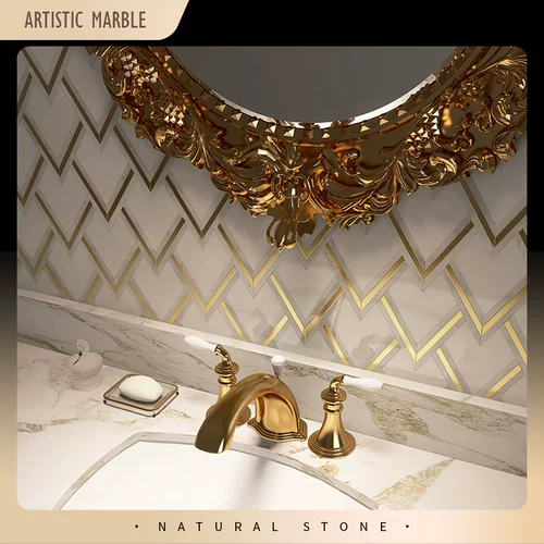 Нордическая ванная стена кирпич металлический мраморная мозаика кухонная плитка плитка ванная комната для водяной стены водяной нож