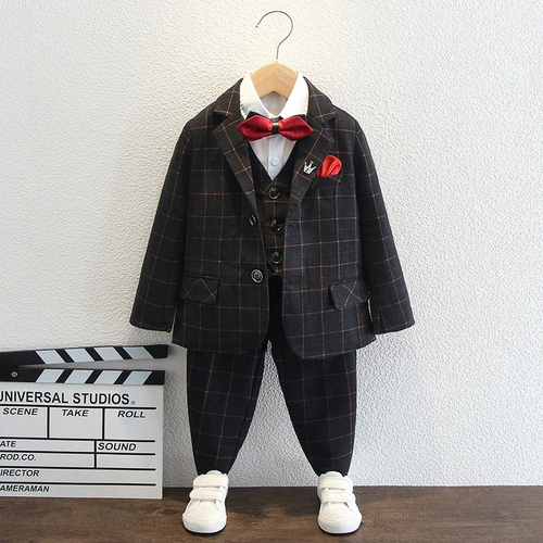 Детский классический костюм, пианино для мальчиков, наряд для музыкальных выступлений, платье, куртка, костюм мальчика цветочника, подходит для подростков