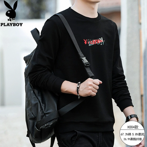 Playboy, толстовка, флисовый демисезонный лонгслив для отдыха, футболка, 2022, в корейском стиле