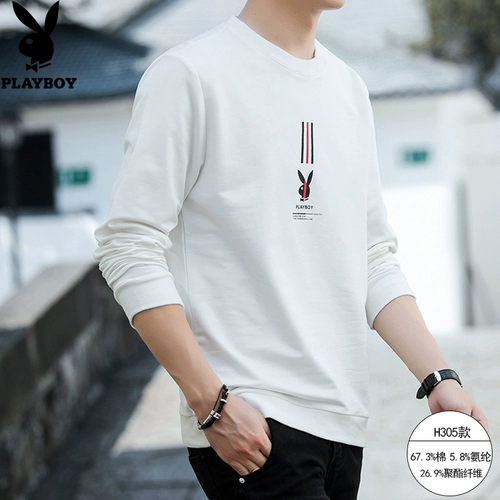 Playboy, толстовка, флисовый демисезонный лонгслив для отдыха, футболка, 2022, в корейском стиле