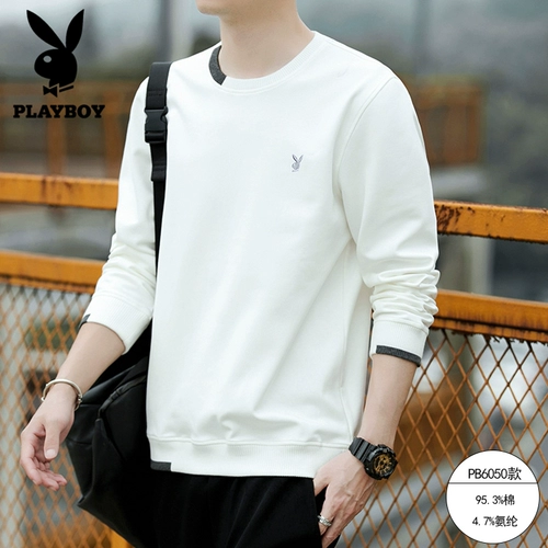 Playboy, толстовка, флисовый демисезонный лонгслив для отдыха, футболка, 2022, в корейском стиле