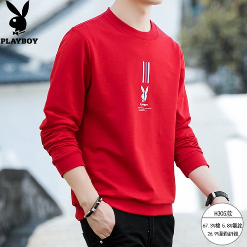 Playboy, толстовка, флисовый демисезонный лонгслив для отдыха, футболка, 2022, в корейском стиле