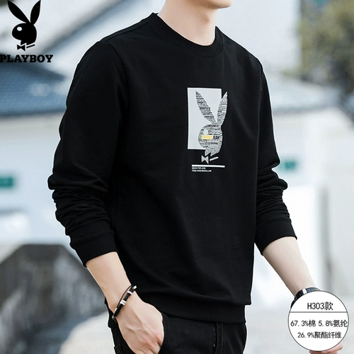 Playboy, толстовка, флисовый демисезонный лонгслив для отдыха, футболка, 2022, в корейском стиле