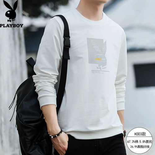 Playboy, толстовка, флисовый демисезонный лонгслив для отдыха, футболка, 2022, в корейском стиле