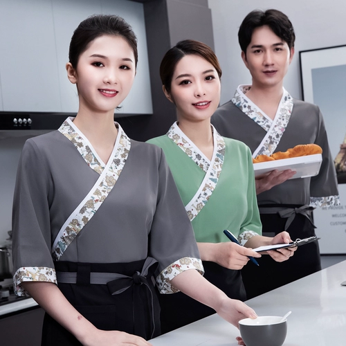 Элитное кимоно для работы, короткий рукав, китайский стиль