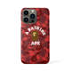 A Bathing Ape Trendy Fashionable Pink Red Camouflage Ape Head Logo Phone Case for iPhone 17, 16, 15, 14, 13 and 12