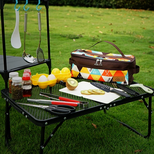 Открытые казармы кулинарная посуда набор для пикника для барбекю кухонные инструменты самостоятельно, мобильный мобильный портативный 11 кусоч